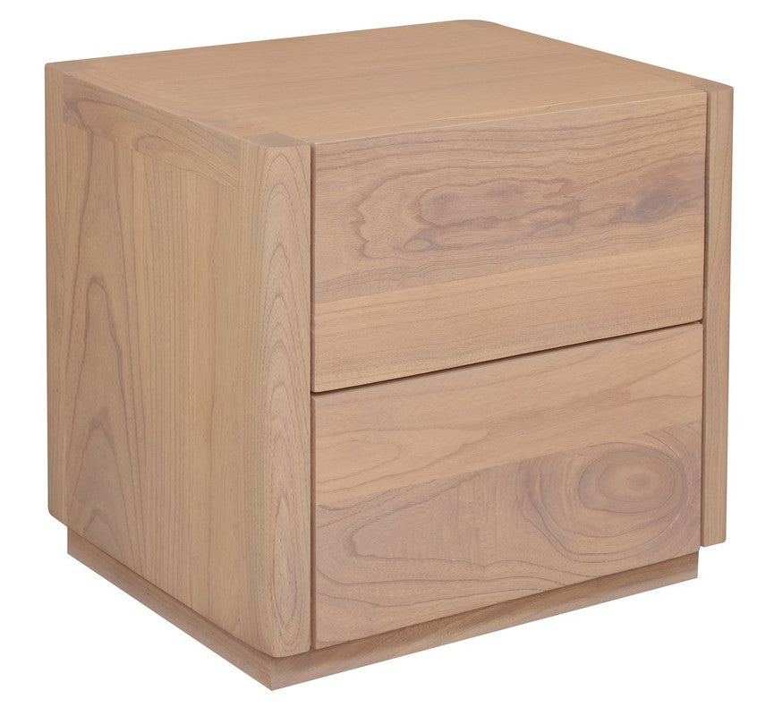 2-Drawer Bedside Table Natural Sleek and Functional Storage