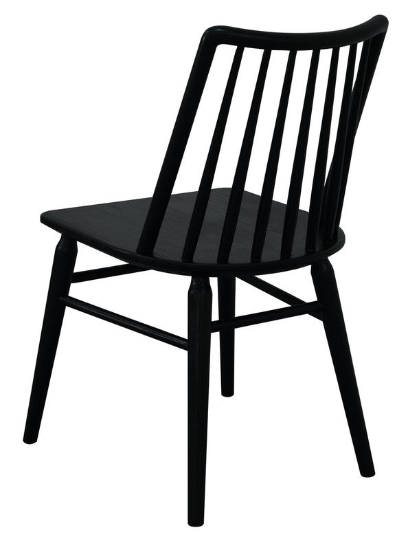 Modern Solid Oak Dining Chair - Set of 2 (Black)