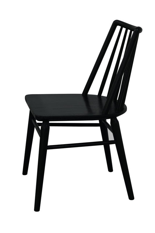 Modern Solid Oak Dining Chair - Set of 2 (Black)