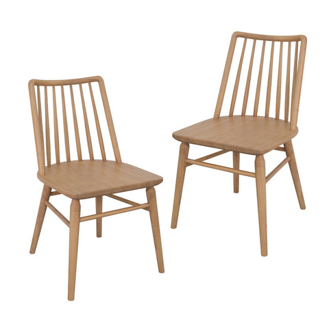 Modern Solid Oak Dining Chair - Set of 2 (Black)