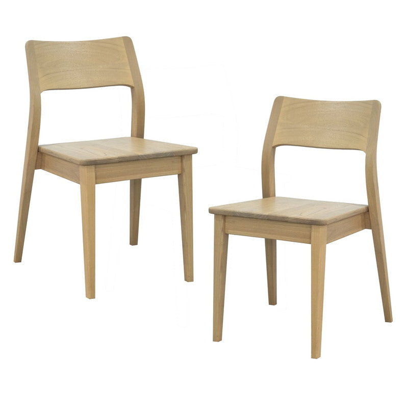 Solid Oak Dining Chair - Set of 2 (White)