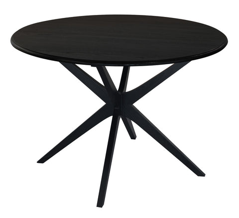 Solid Oak Round Dining Table (Black)