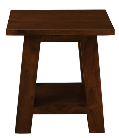 Sleek Solid Mahogany Timber Lamp Table (Mahogany)