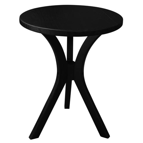 Round Side Table Small Black Sleek Modern Design 