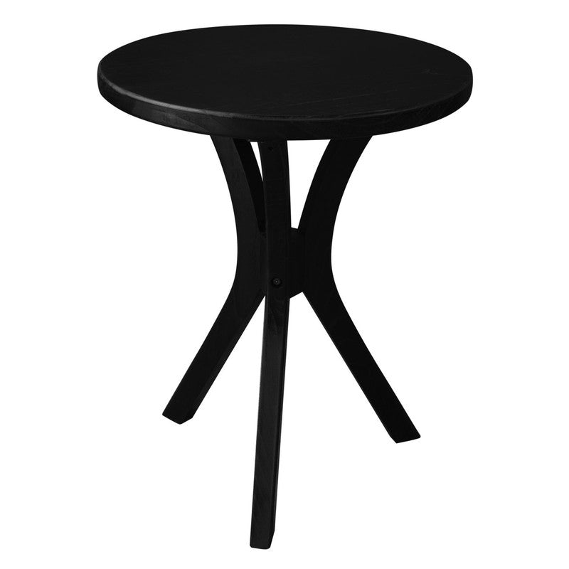 Round Side Table Small Black Sleek Modern Design 