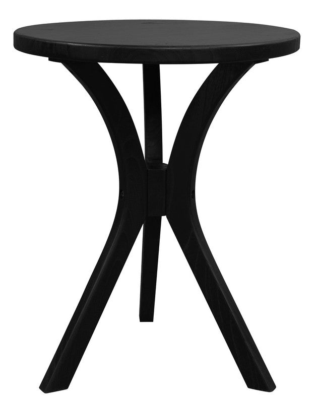 Round Side Table Small Black Sleek Modern Design 