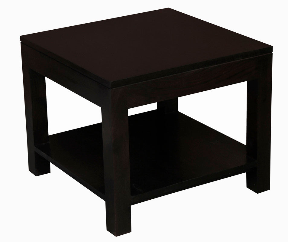 Solid Mahogany Timber Lamp Table 60 x 60 cm (Chocolate)