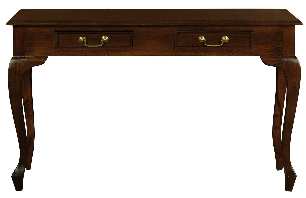 Queen Ann 2 Drawer Sofa Table (Chocolate)