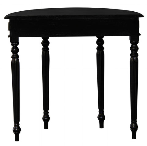 Turn Leg Half Round Sofa Table  (Black)