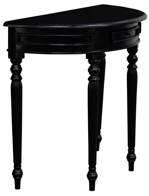 Turn Leg Half Round Sofa Table  (Black)