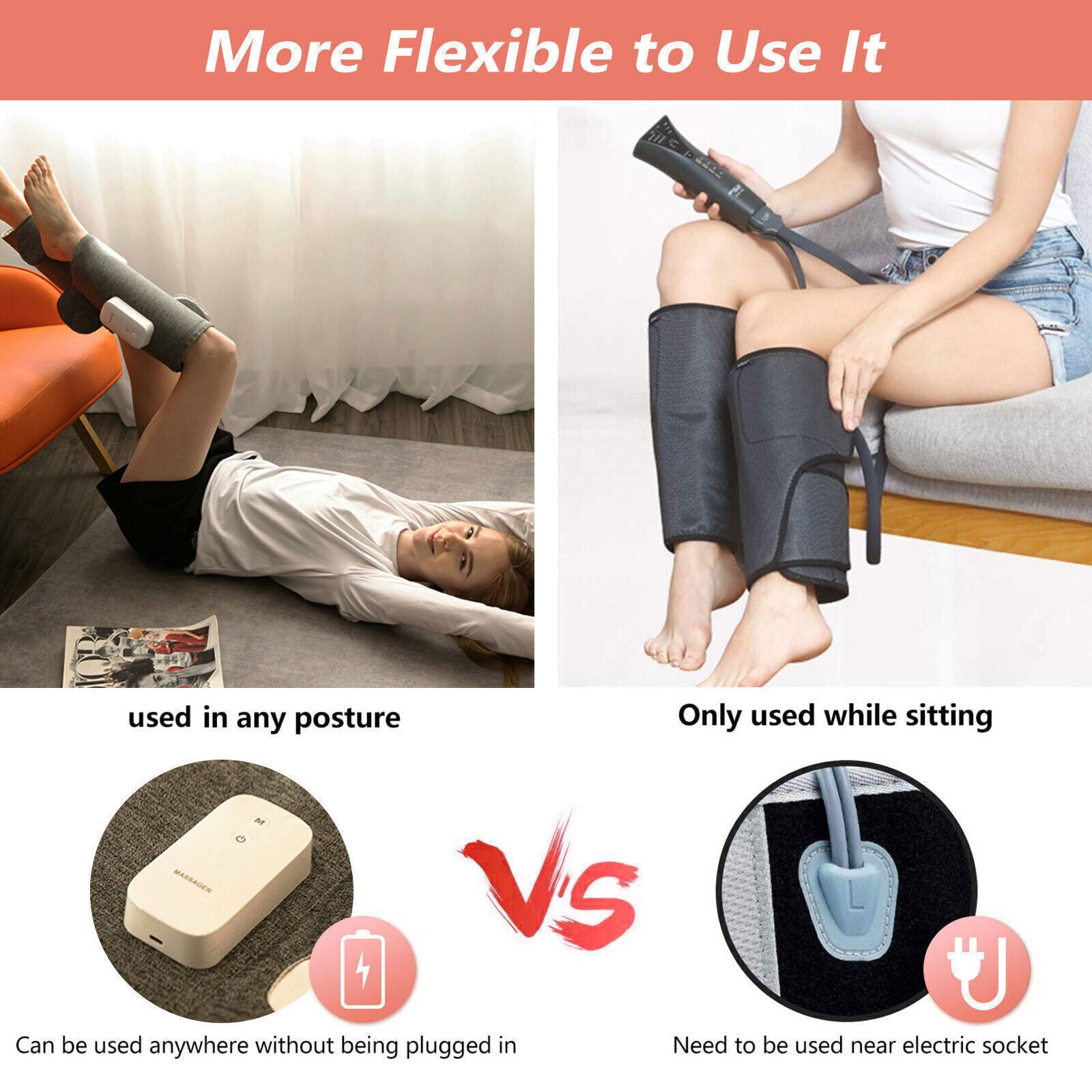 Heated Air Compression Leg Massager For Circulation