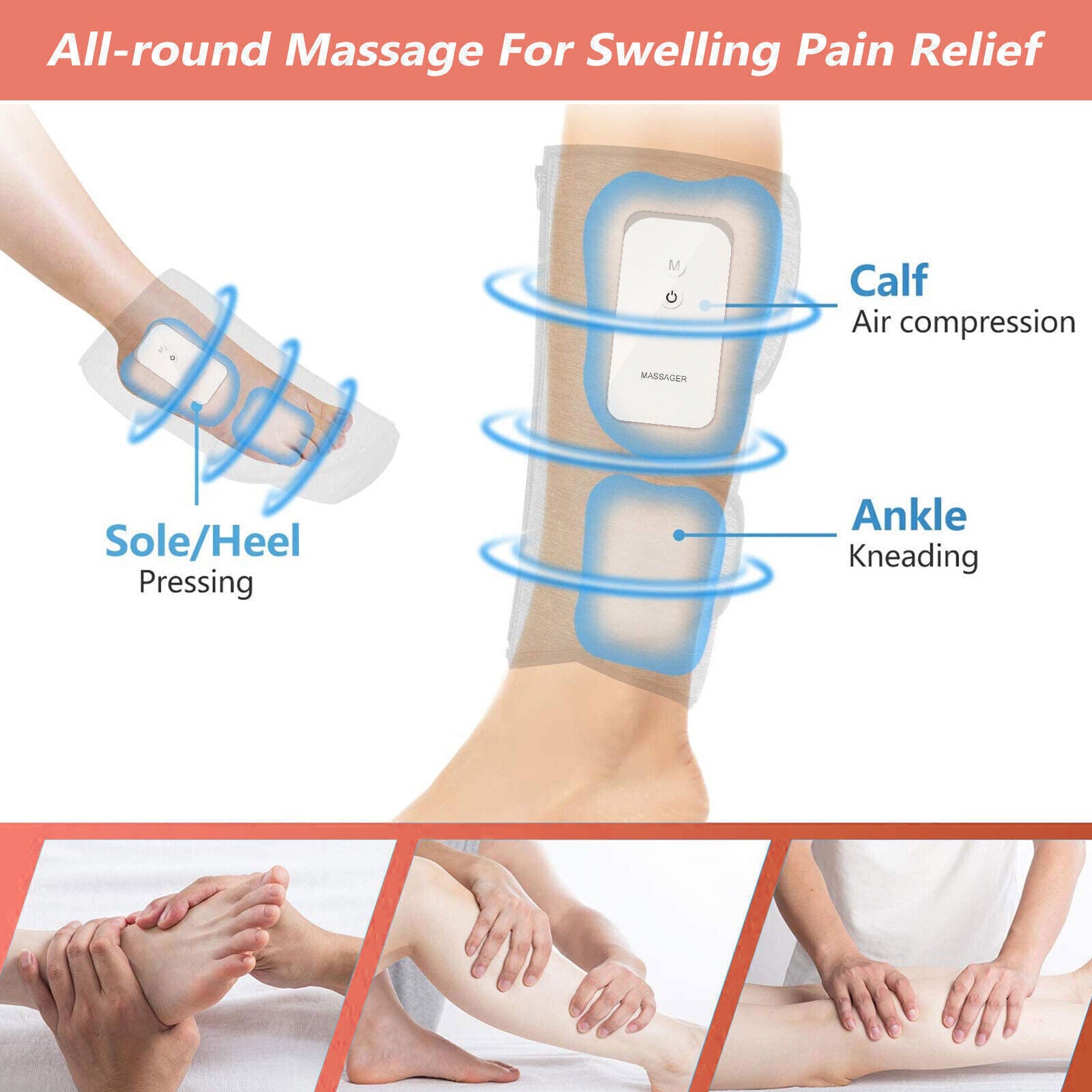 Heated Air Compression Leg Massager For Circulation