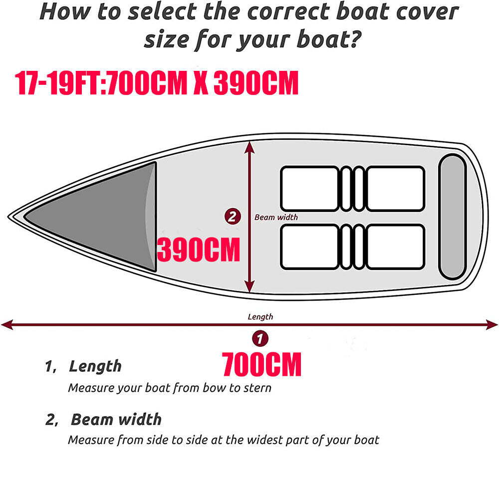 Heavy-Duty Marine Boat Cover - Trailerable 5.2M-5.8M 420D