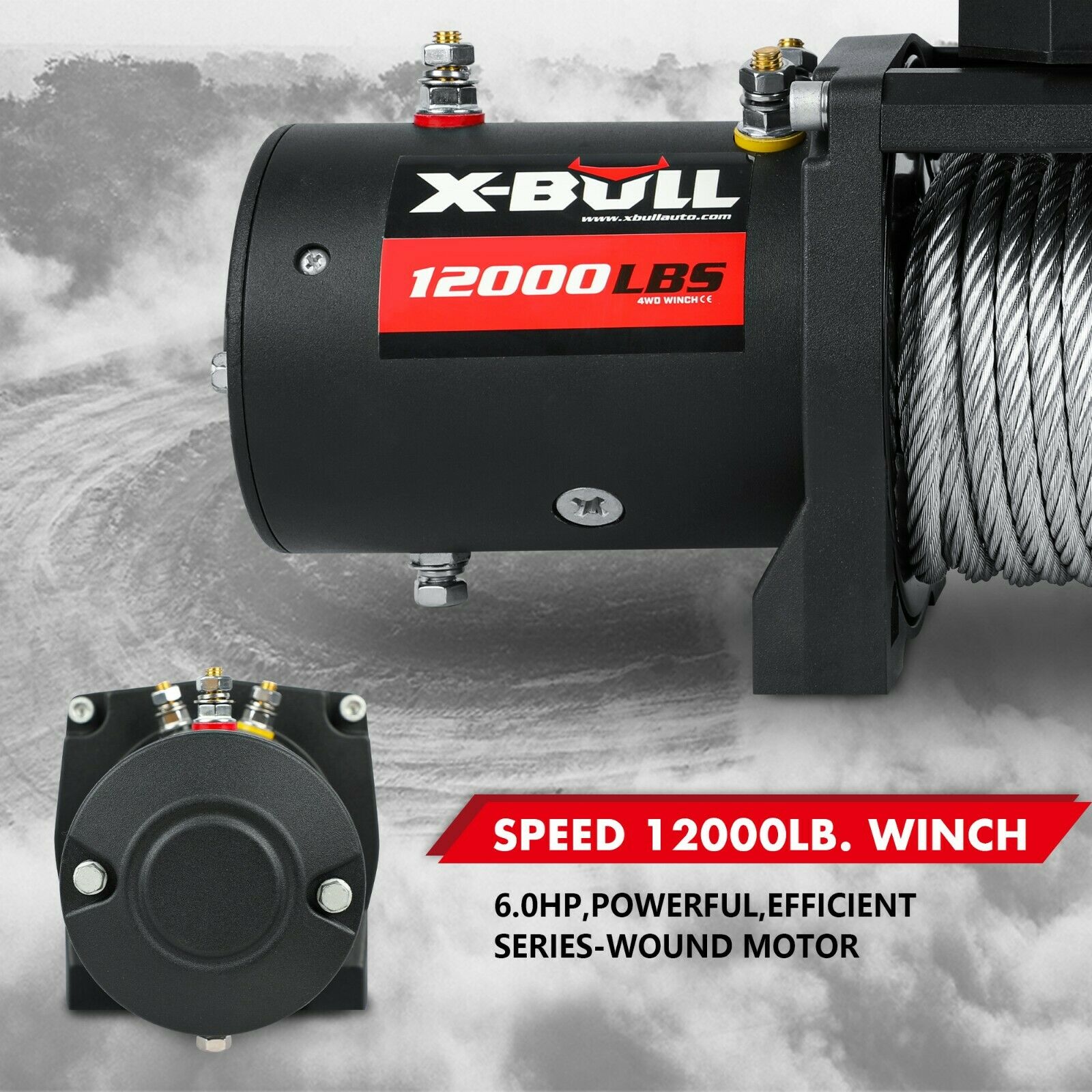 Electric Winch 12000Lbs/5454Kgs Steel Cable 12V Wireless Remote Offroad