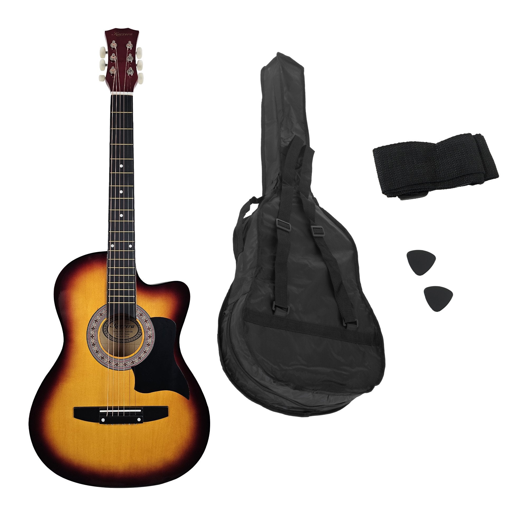 38-Inch Acoustic Guitar with Steel Strings & Carry Bag