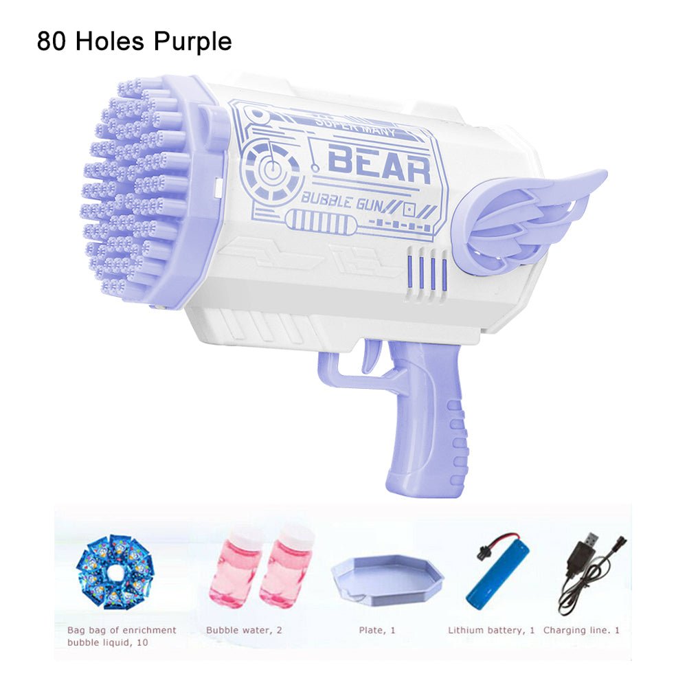 Electric Bubble Gun Machine Soap Kids Adults Outdoor Playtime Toy Pink