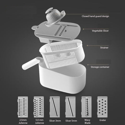 Vegetable Chopper Spiralizer & Slicer - Grey Home Use Cutter