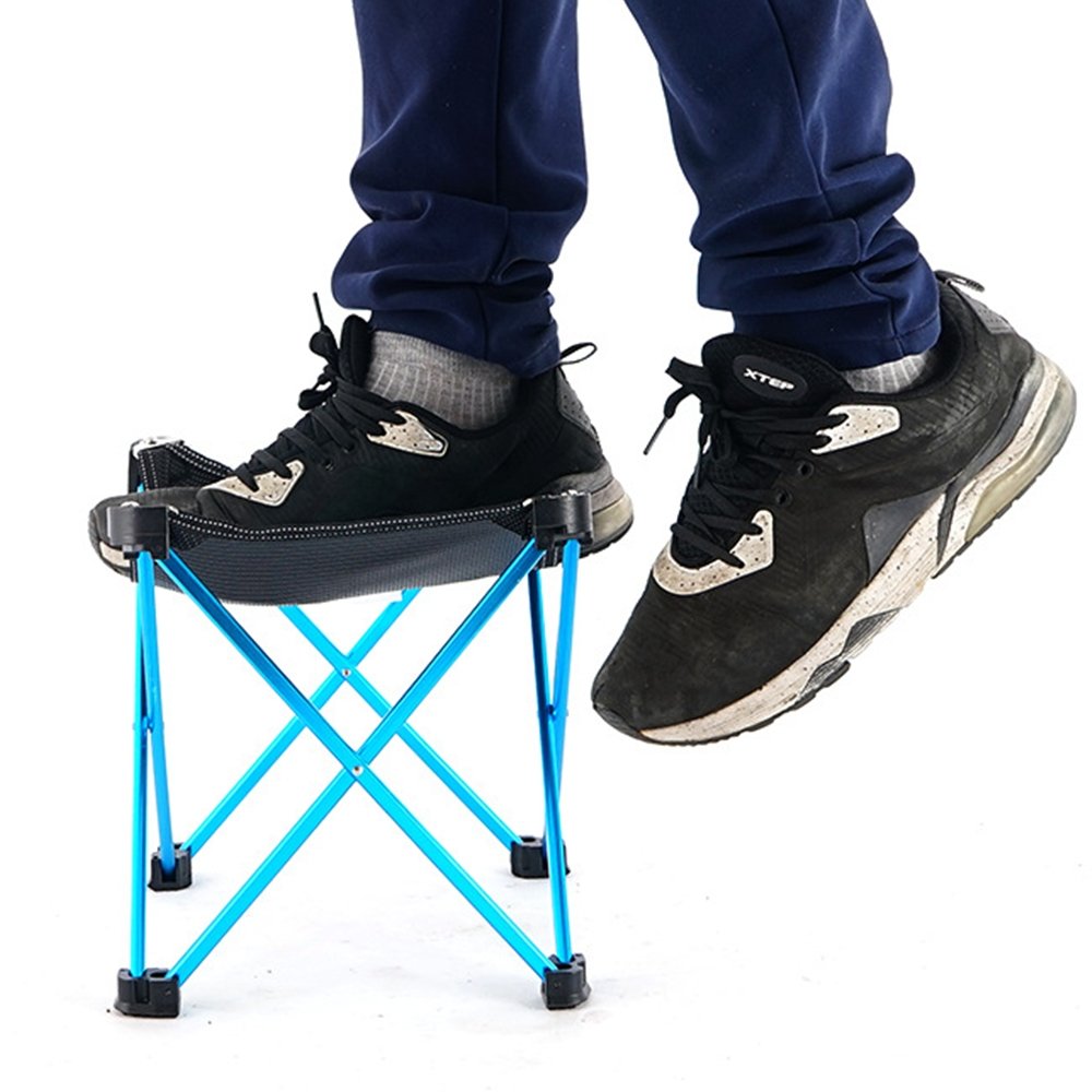 Mini Portable Outdoor Folding Stool Camping Fishing Picnic Chair Seat 80Kg Blue