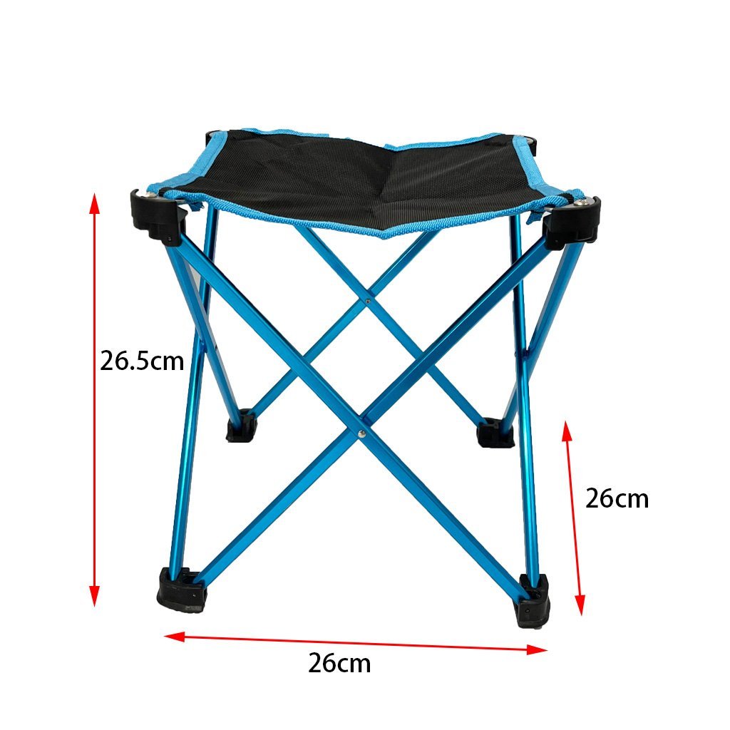 Mini Portable Outdoor Folding Stool Camping Fishing Picnic Chair Seat 80Kg Blue