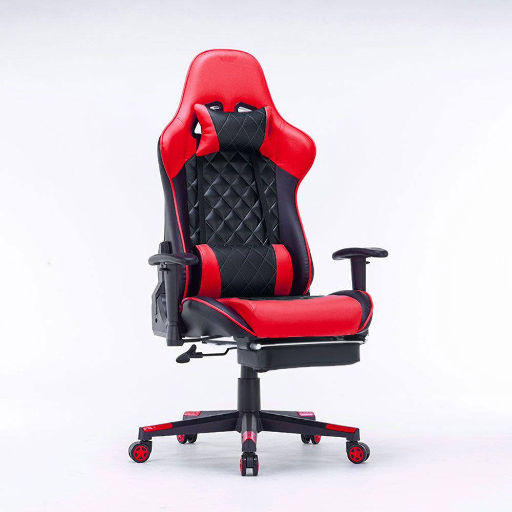 Gaming Chair Ergonomic Racing Chair Reclining Gaming Seat 3D Armrest Footrest Black