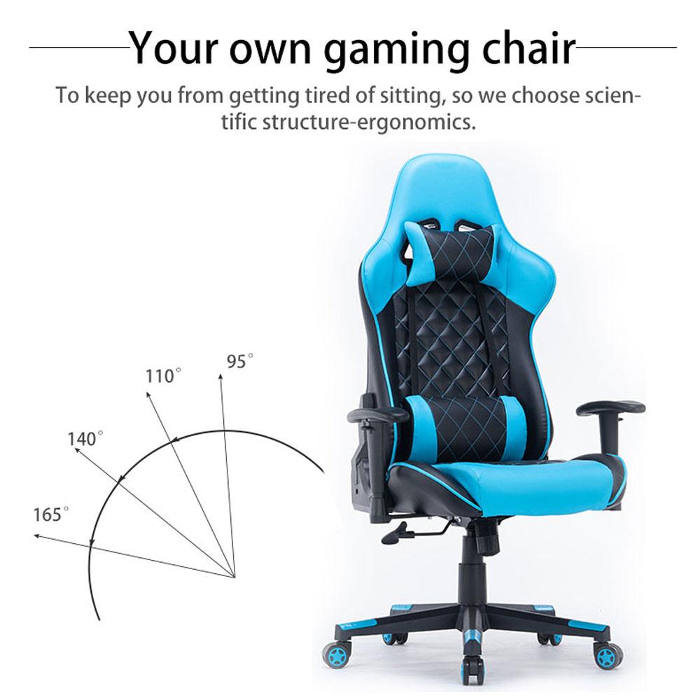 Ergonomic Racing Gaming Chair - Blue Black