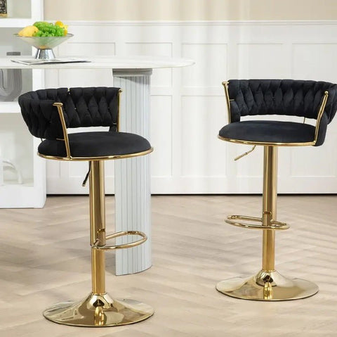 Velvet Bar Stools - Stylish & Comfortable (Set of 2)