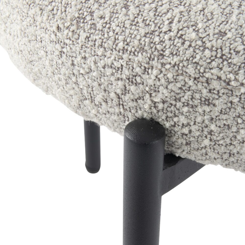 Plush Boucle Cushioned Elsa Dining Chairs in Slate Grey