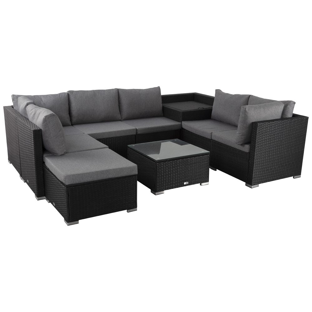 Modular Outdoor Lounge Set: Sleek and Spacious in Black