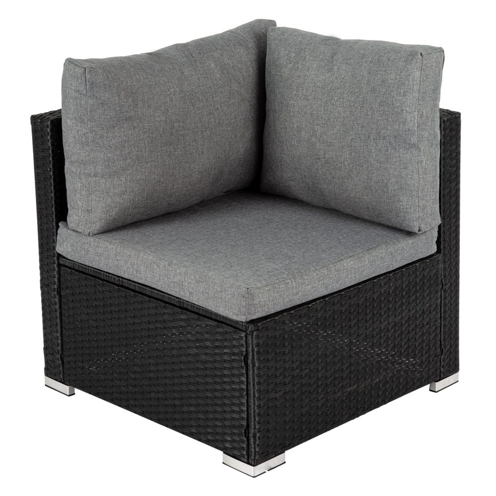 Modular Outdoor Lounge Set: Sleek and Spacious in Black