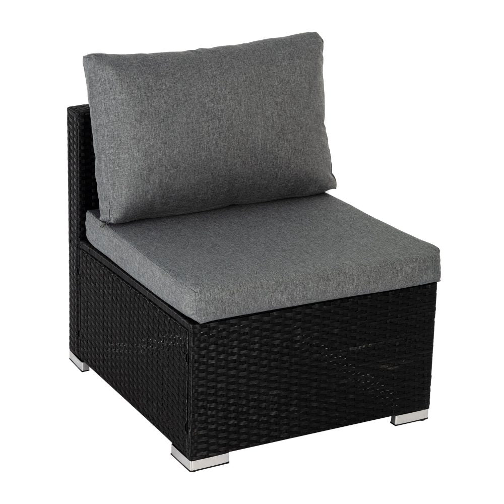 Modular Outdoor Lounge Set: Sleek and Spacious in Black