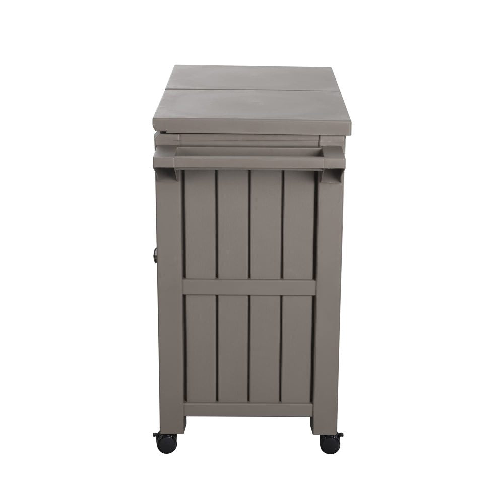 Garden Bar Serving Cart with Cooler Taupe