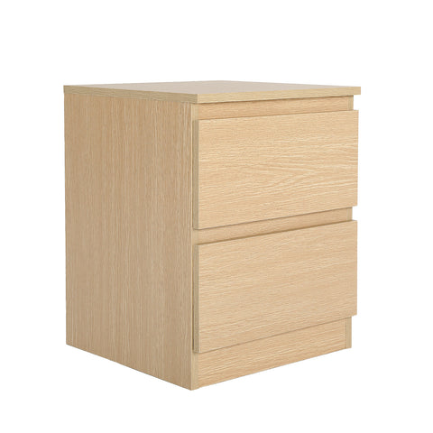 Oak Bedside Table with 2 Drawers