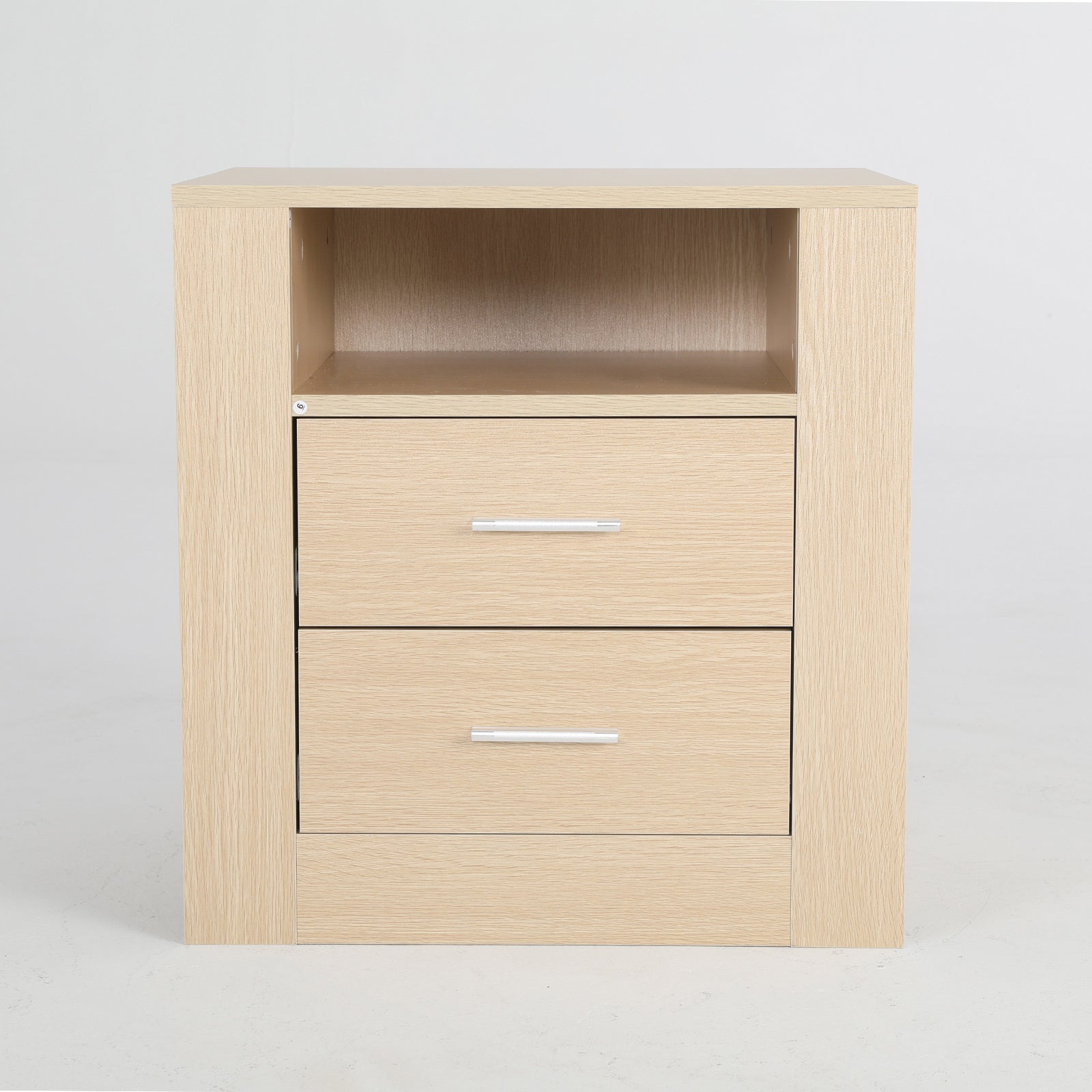 Zuri Oak Nightstand With 2 Drawers