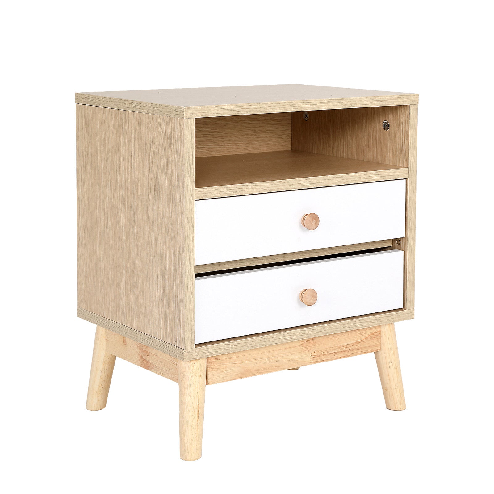 Anya White/Oak Bedside Storage