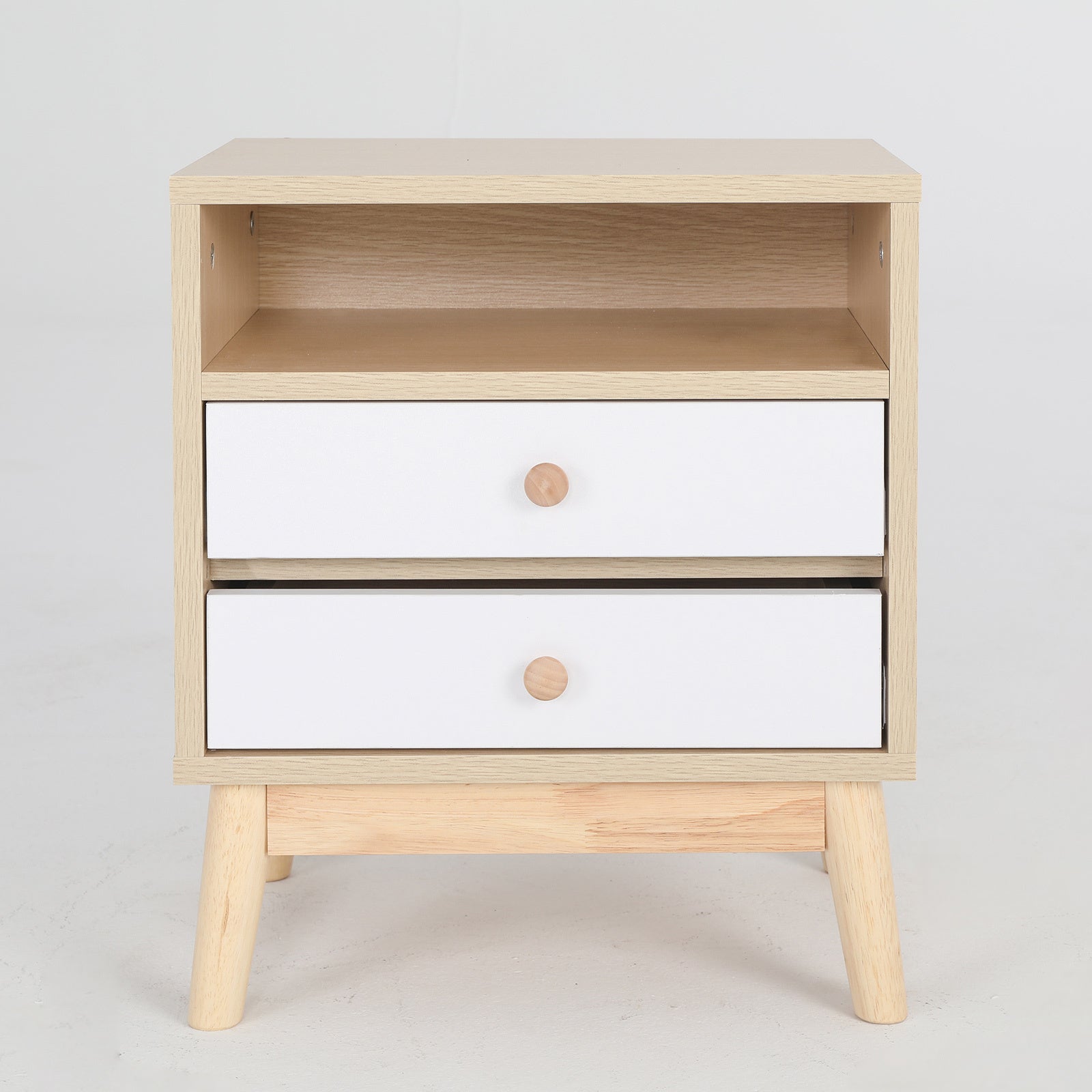 Anya White/Oak Bedside Storage