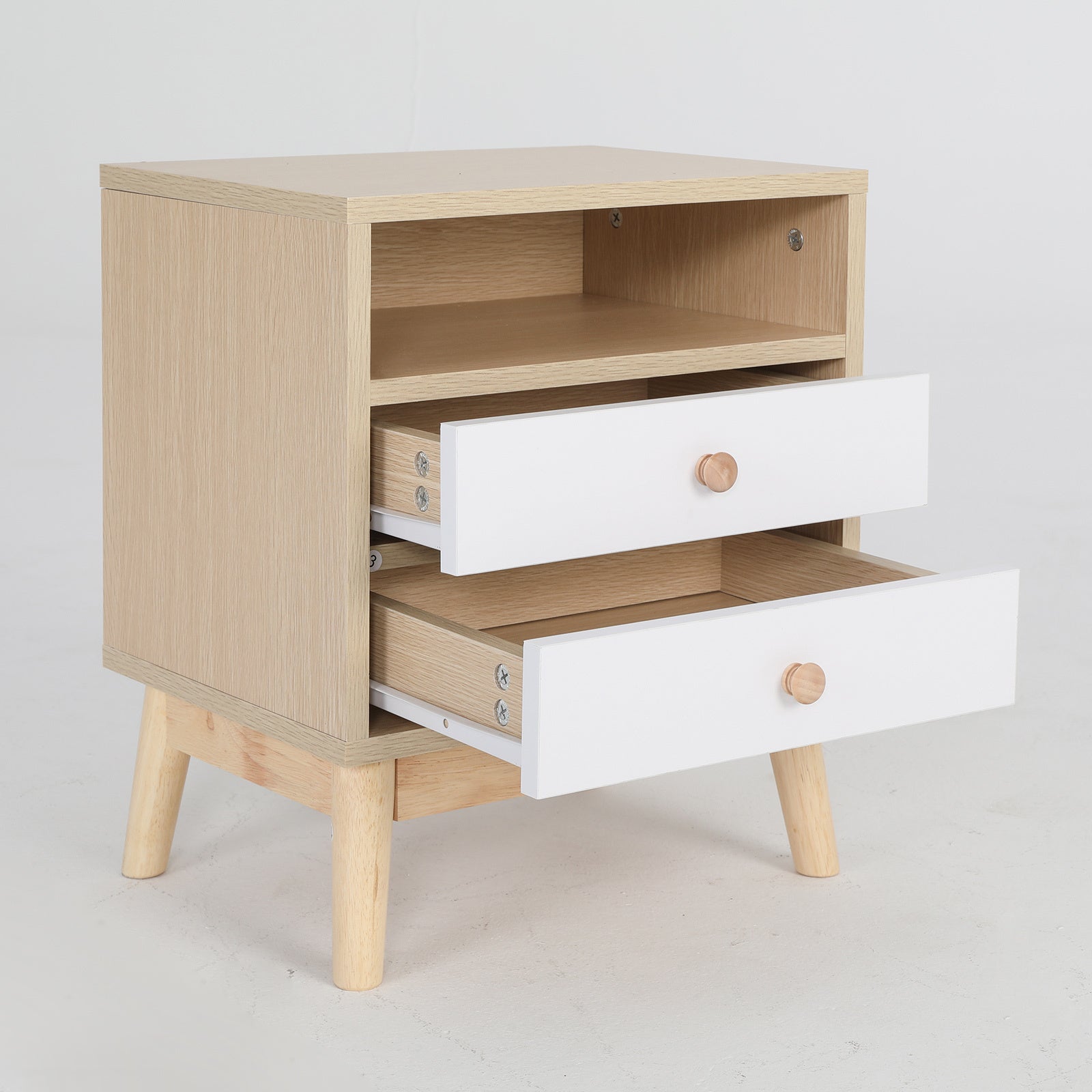 Anya White/Oak Bedside Storage