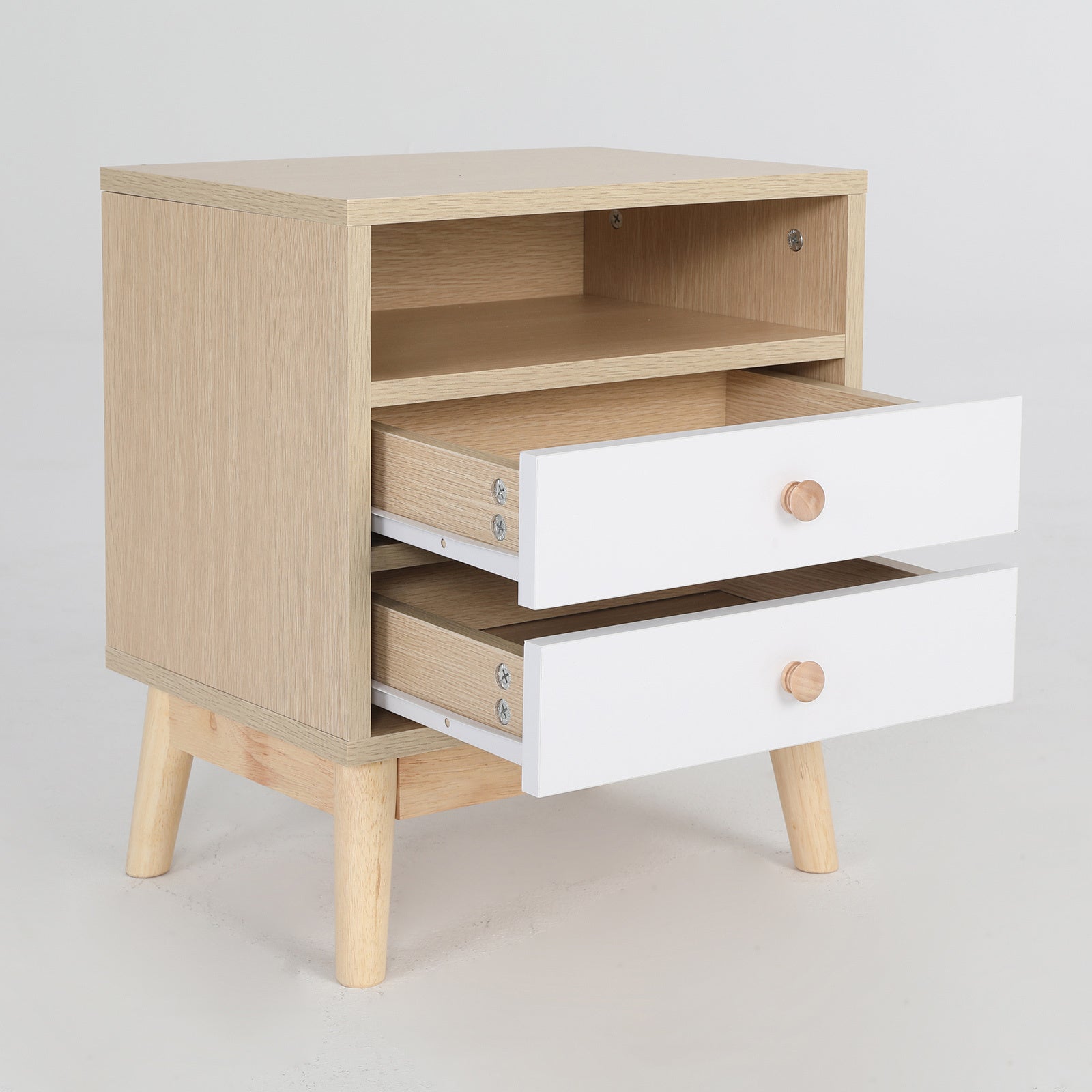 Anya White/Oak Bedside Storage