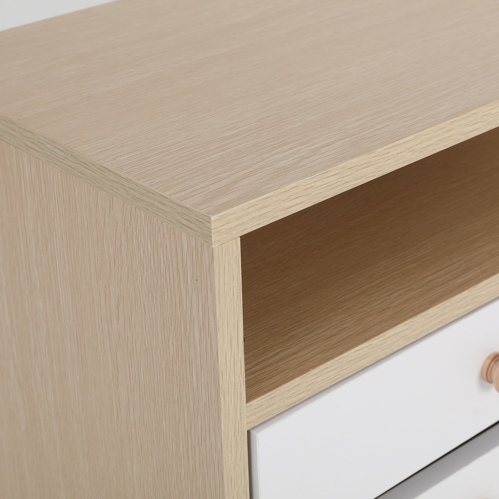 Anya White/Oak Bedside Storage