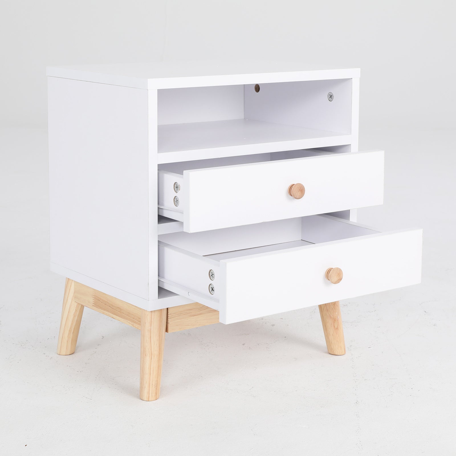 Anya White/Oak Bedside Storage