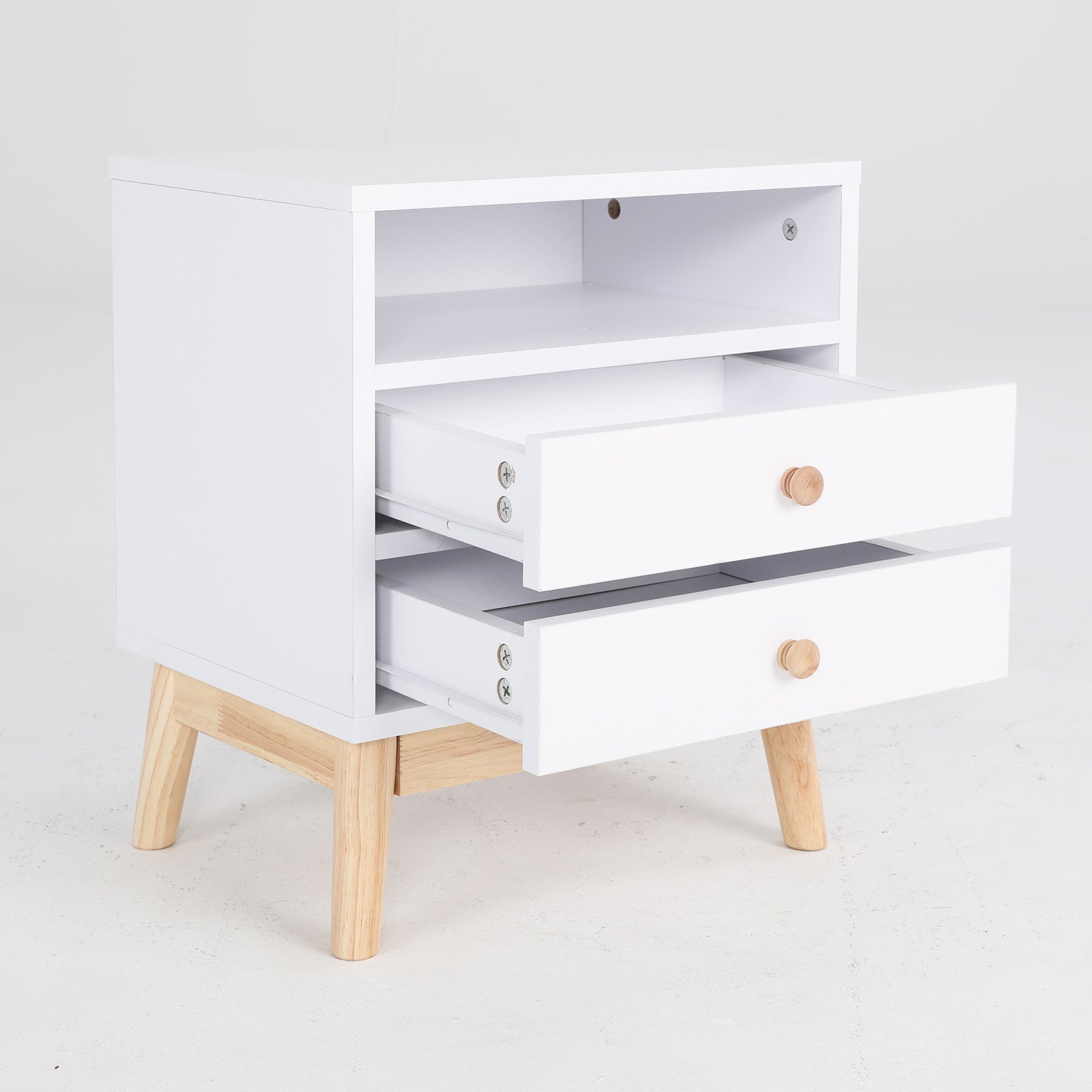 Anya White/Oak Bedside Storage