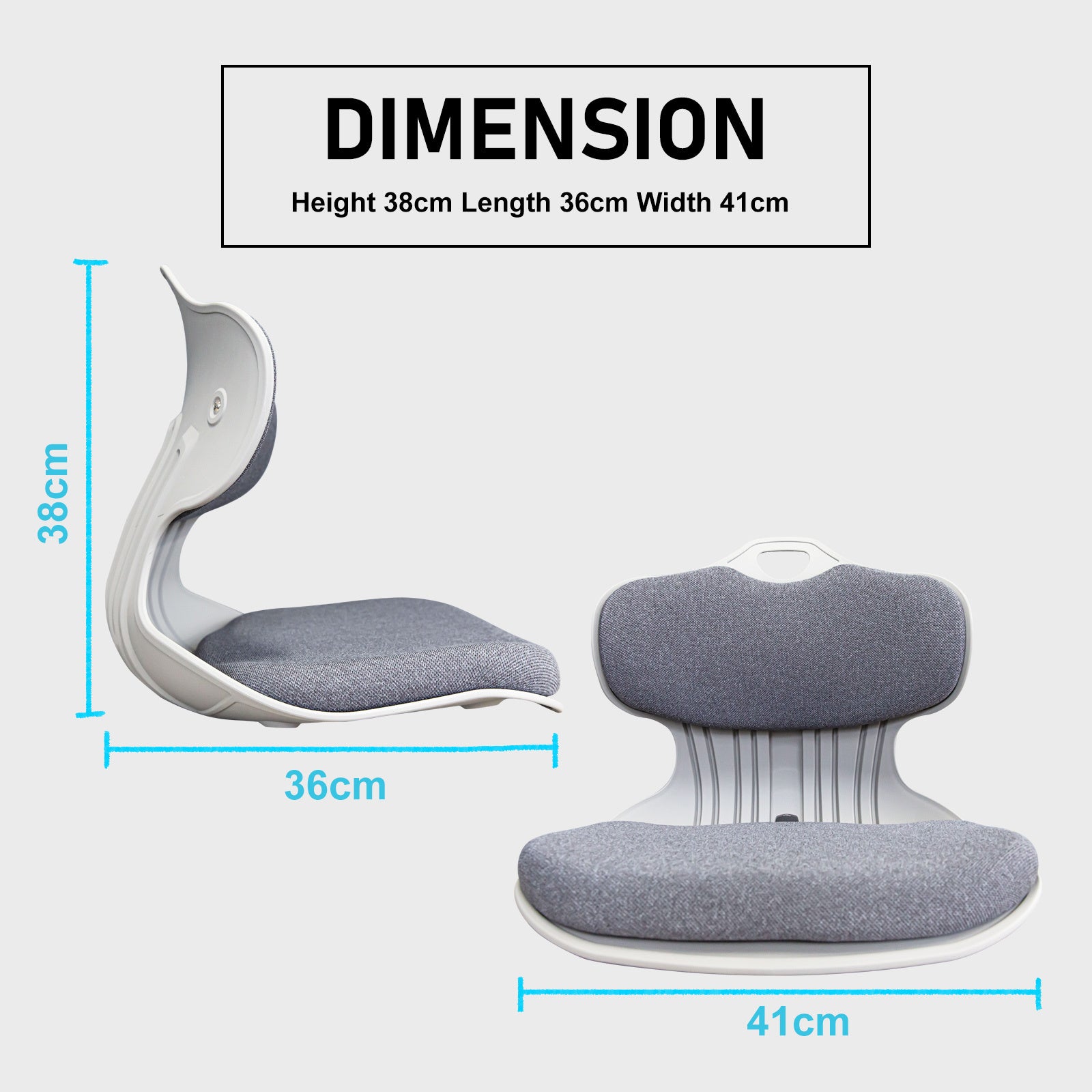 Grey Posture Correcting Padded Floor Lounge Chair