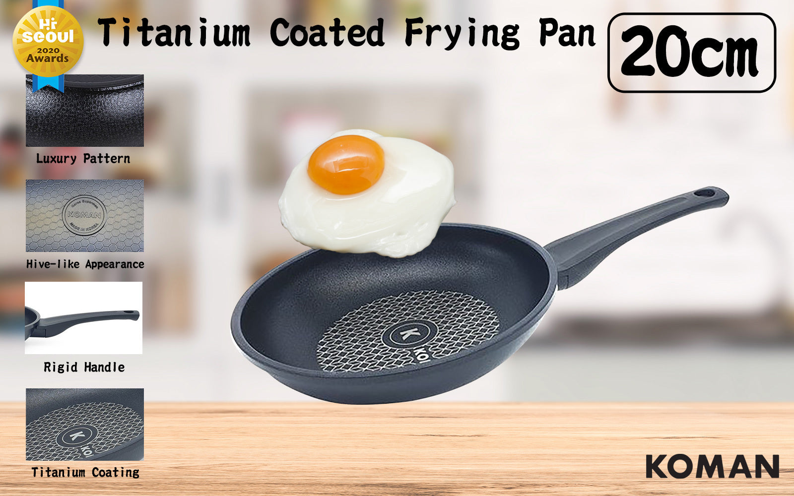 Non-Stick Titanium Coating Frying Pan 20cm