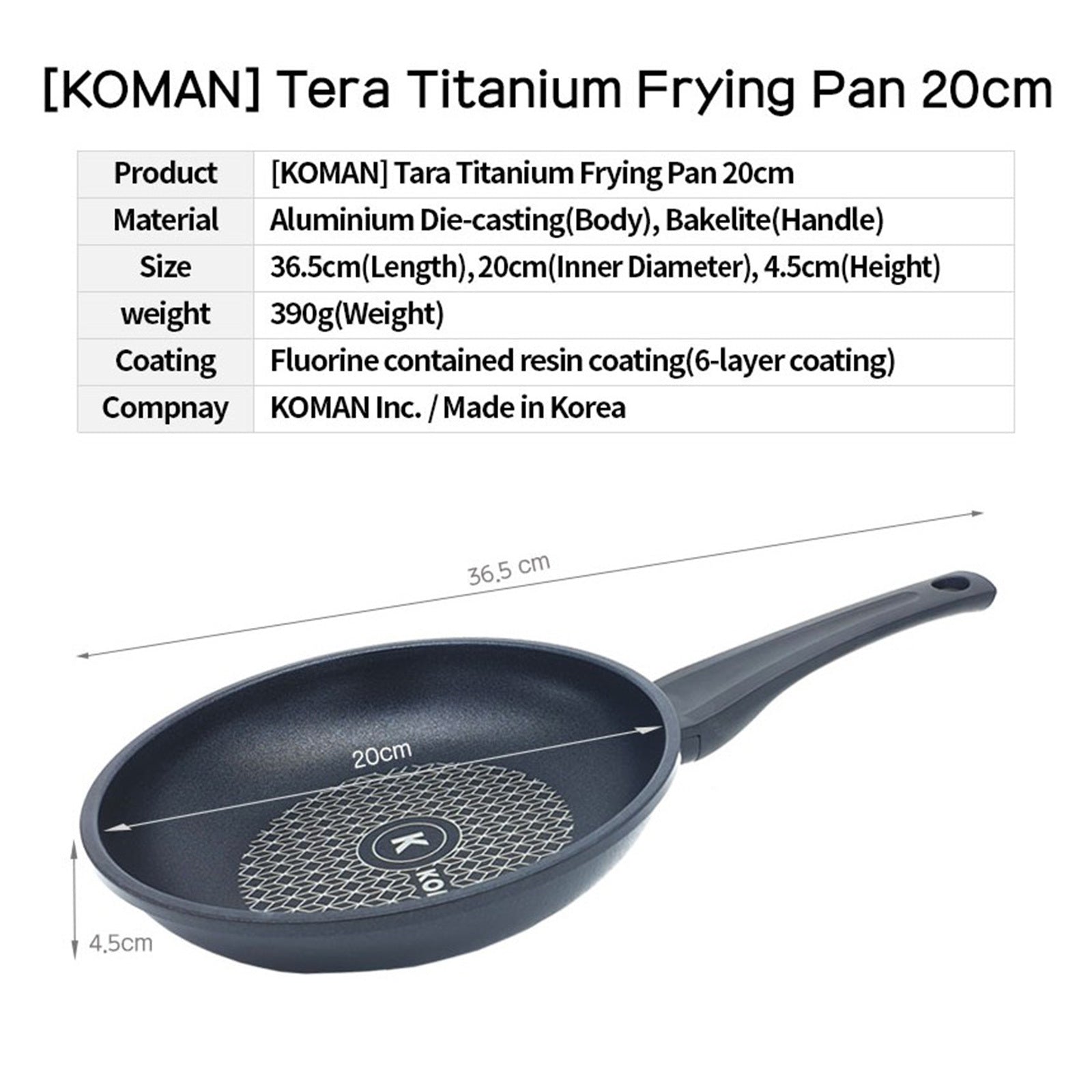 Non-Stick Titanium Coating Frying Pan 20cm