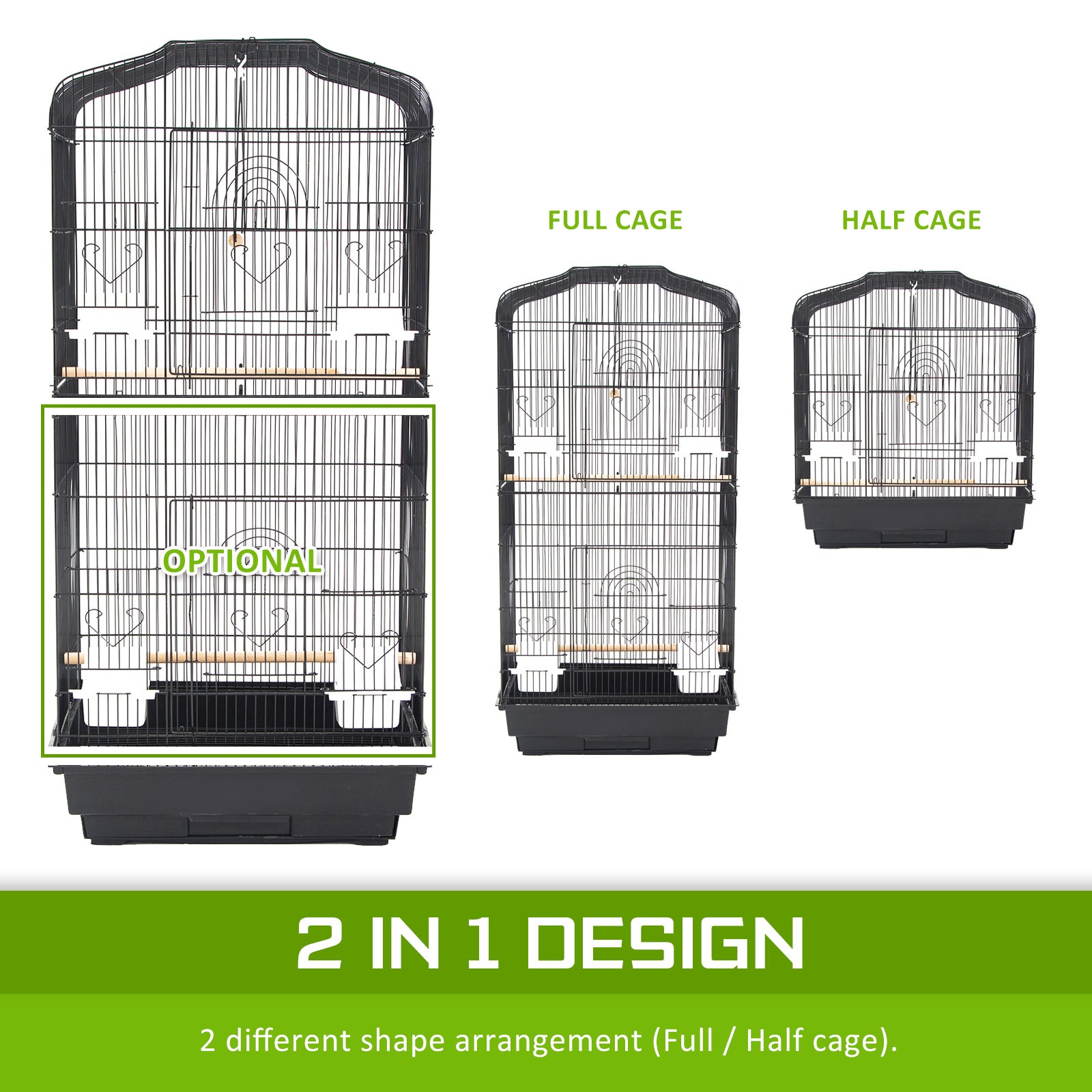 Bird Cage Parrot Aviary 2IN1 Design VEER 92cm