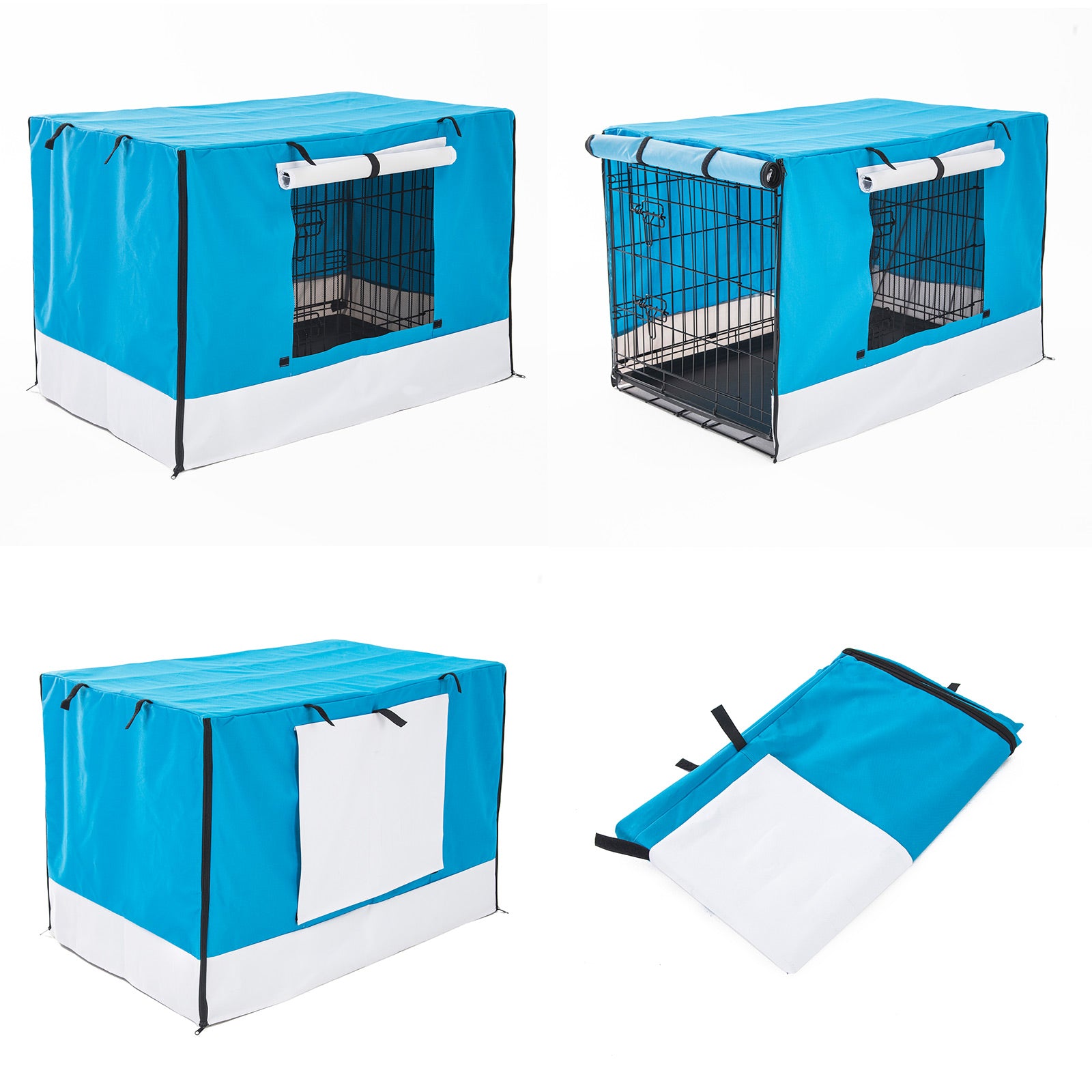 Blue Cage Cover Enclosure For Wire Dog Cage Crate 24/30/36/42/48inch