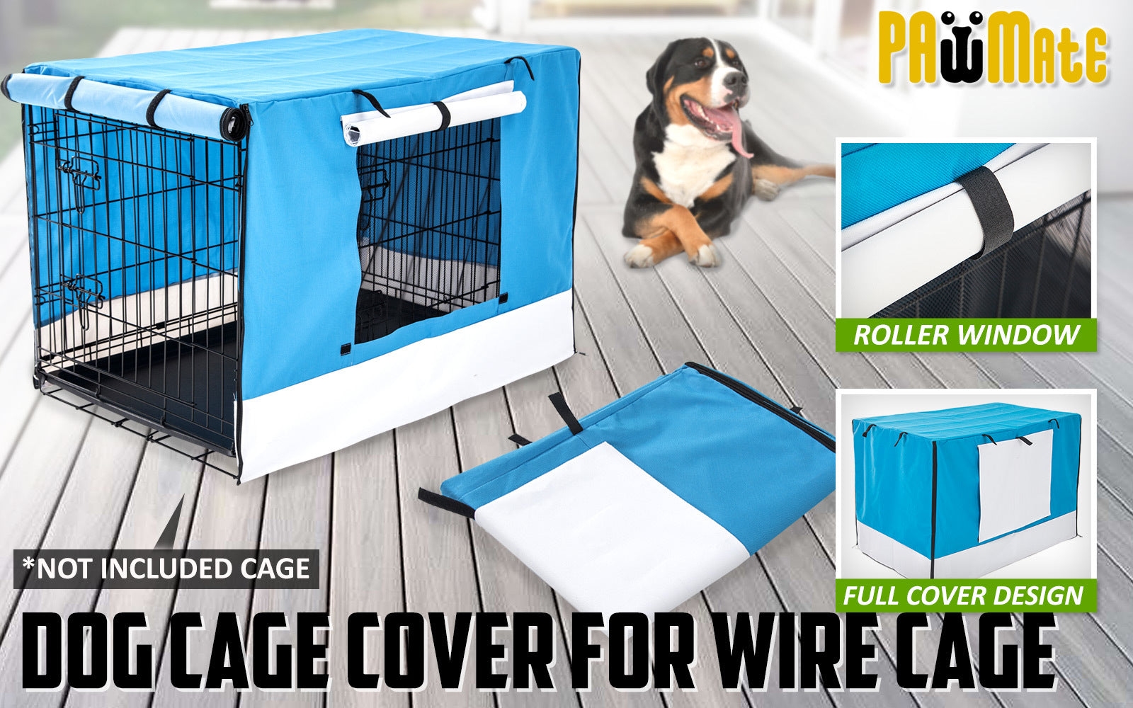 Blue Cage Cover Enclosure For Wire Dog Cage Crate 24/30/36/42/48inch