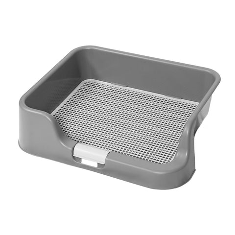 Grey Dog Potty Tray Training Toilet with Raised Walls