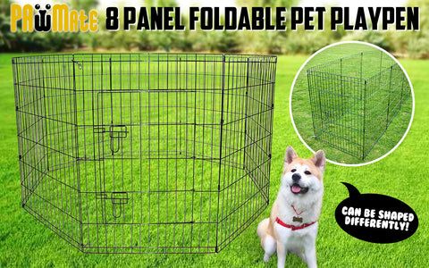 Pet Playpen Foldable Dog Cage 8 Panel 30in