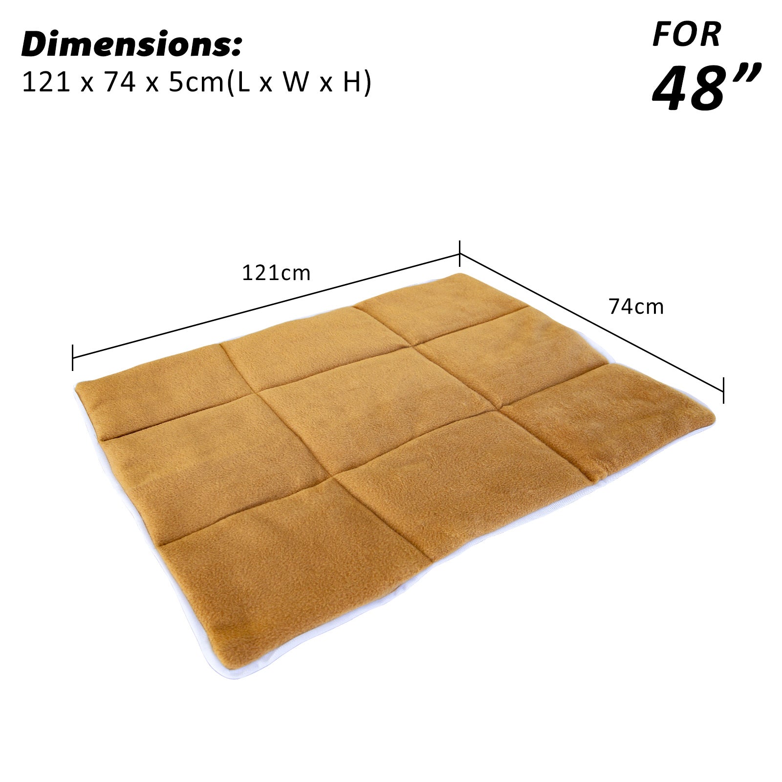 Foldable 48in Wire Dog Crate w/ Tray & Cushion Mat