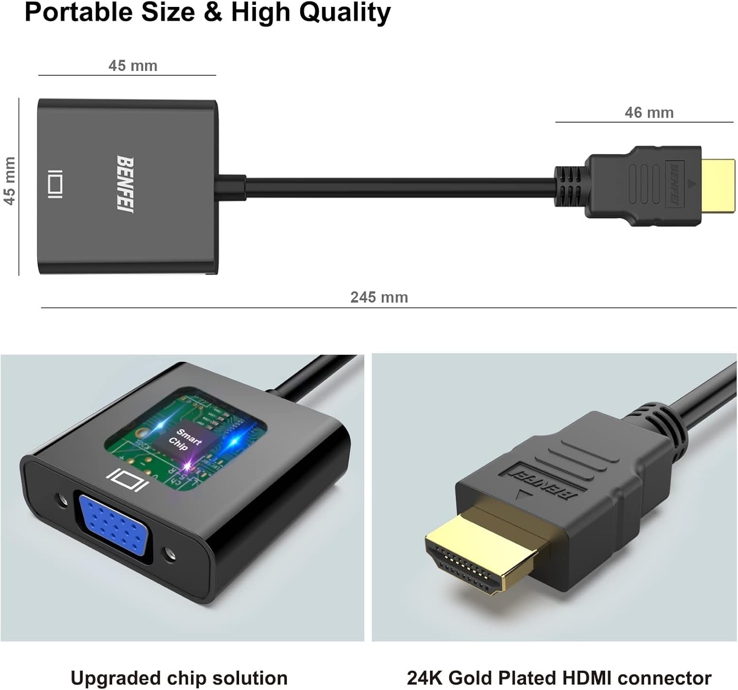 HDMI to VGA Gold-Plated HDMI to VGA Adapter